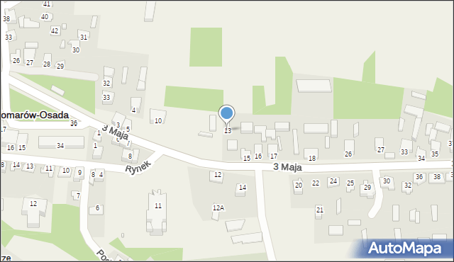Komarów-Osada, 3 Maja, 13, mapa Komarów-Osada