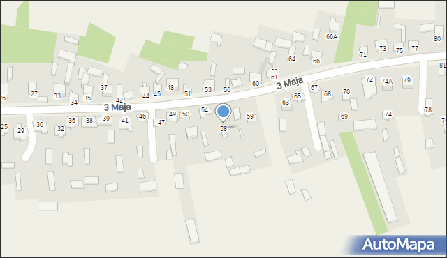 Komarów-Osada, 3 Maja, 58, mapa Komarów-Osada