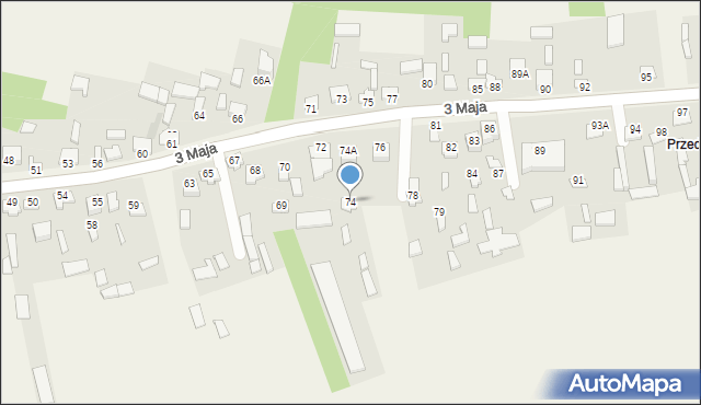 Komarów-Osada, 3 Maja, 74, mapa Komarów-Osada