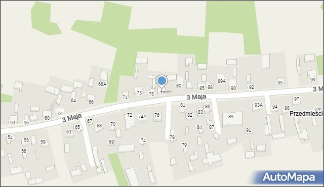 Komarów-Osada, 3 Maja, 77, mapa Komarów-Osada