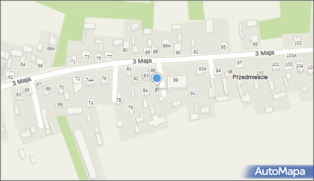 Komarów-Osada, 3 Maja, 87, mapa Komarów-Osada