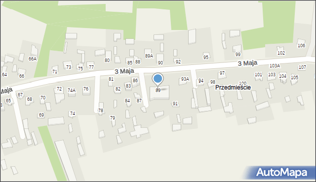 Komarów-Osada, 3 Maja, 89, mapa Komarów-Osada