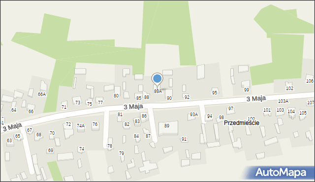 Komarów-Osada, 3 Maja, 89A, mapa Komarów-Osada