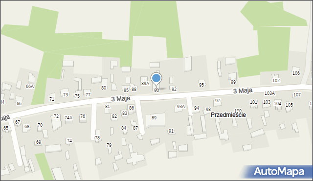 Komarów-Osada, 3 Maja, 90, mapa Komarów-Osada