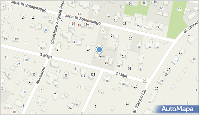 Komorów, 3 Maja, 47, mapa Komorów