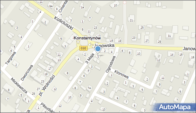 Konstantynów, 3 Maja, 1, mapa Konstantynów