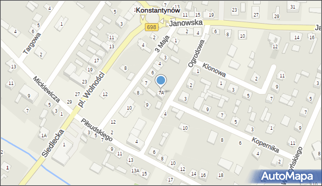 Konstantynów, 3 Maja, 7A, mapa Konstantynów