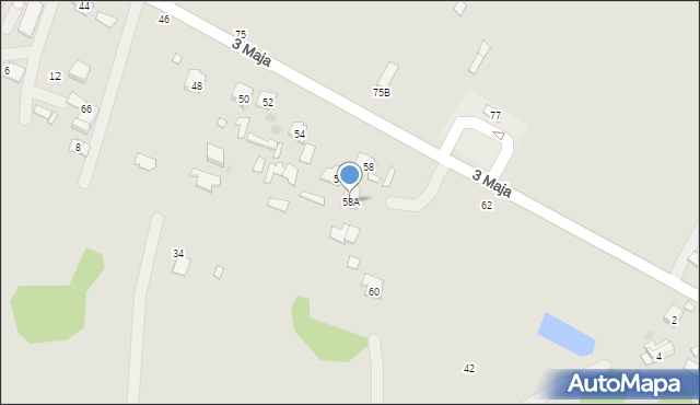Krasnobród, 3 Maja, 58A, mapa Krasnobród