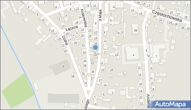 Krzepice, 3 Maja, 22, mapa Krzepice