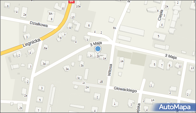 Kunice, 3 Maja, 1b, mapa Kunice