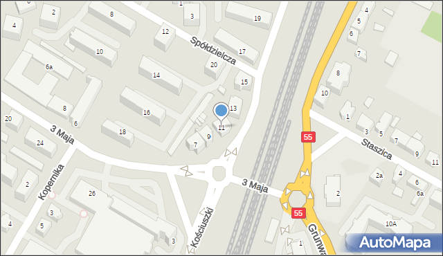 Kwidzyn, 3 Maja, 11, mapa Kwidzyn