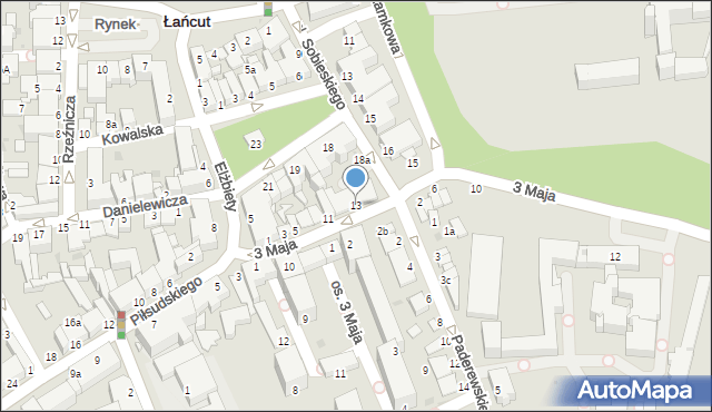 Łańcut, 3 Maja, 13, mapa Łańcut