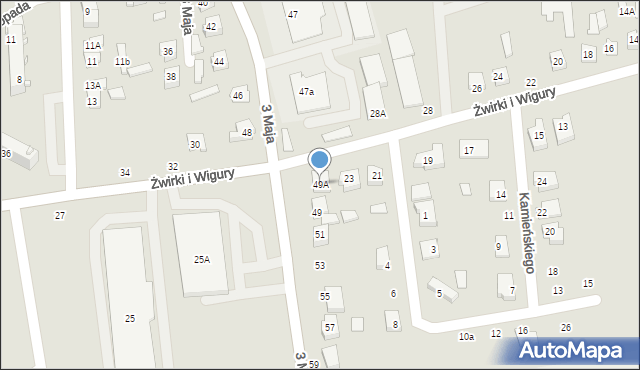 Łapy, 3 Maja, 49A, mapa Łapy