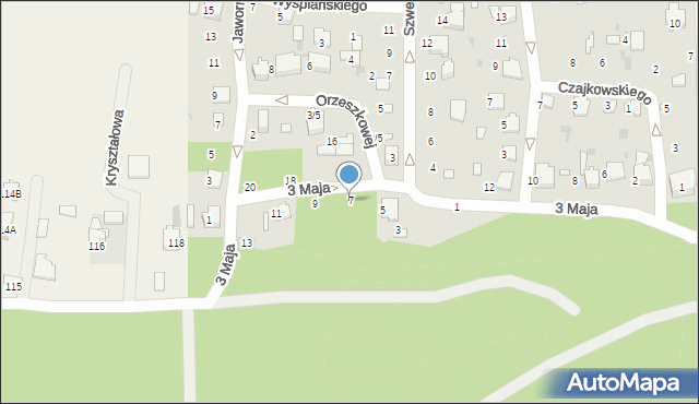 Łask, 3 Maja, 7, mapa Łask