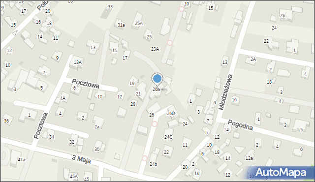 Laski, 3 Maja, 28a, mapa Laski