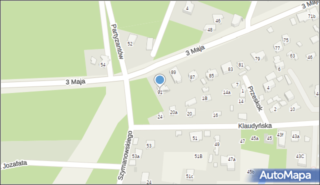 Laski, 3 Maja, 91, mapa Laski