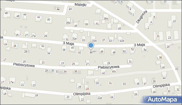 Lędziny, 3 Maja, 44, mapa Lędziny