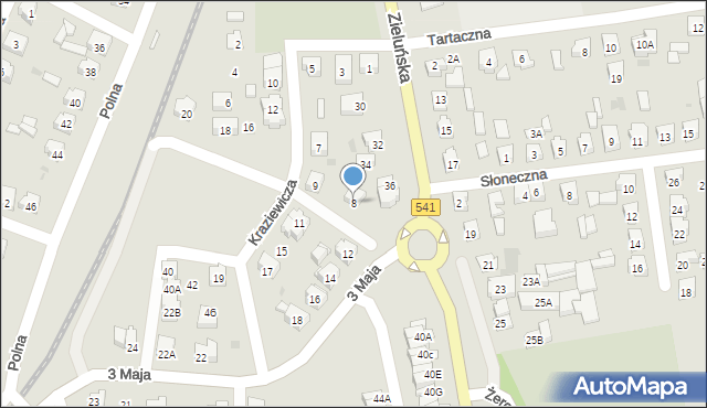 Lidzbark, 3 Maja, 8, mapa Lidzbark