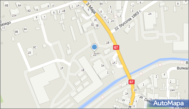 Lipno, 3 Maja, 1D, mapa Lipno