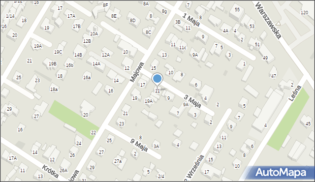 Łomianki, 3 Maja, 11, mapa Łomianki