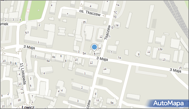 Łowicz, 3 Maja, 5, mapa Łowicza