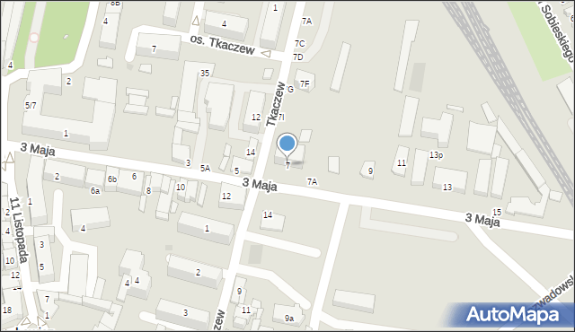 Łowicz, 3 Maja, 7, mapa Łowicza