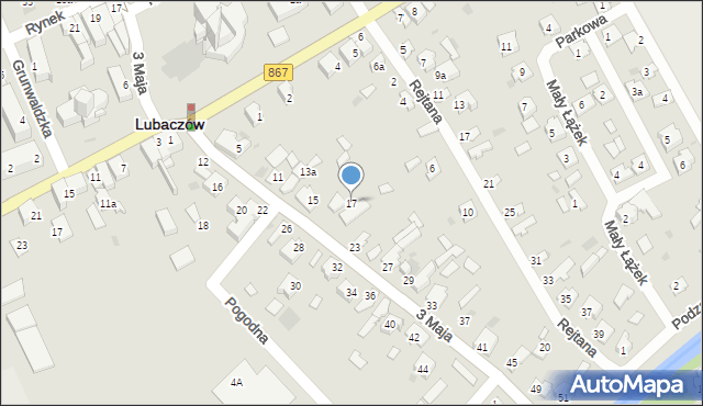 Lubaczów, 3 Maja, 17, mapa Lubaczów
