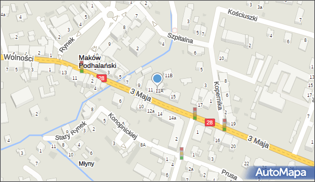 Maków Podhalański, 3 Maja, 13a, mapa Maków Podhalański