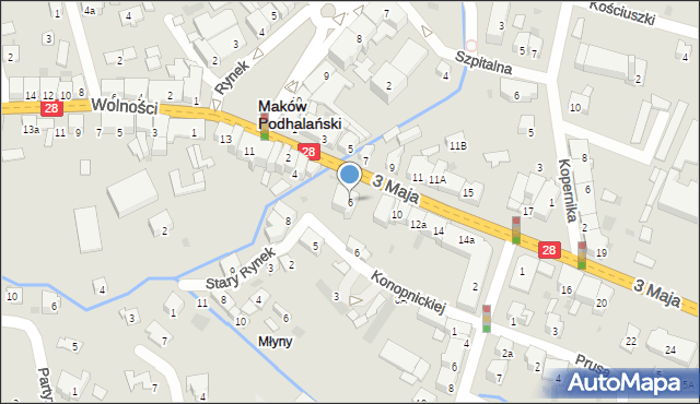 Maków Podhalański, 3 Maja, 6, mapa Maków Podhalański