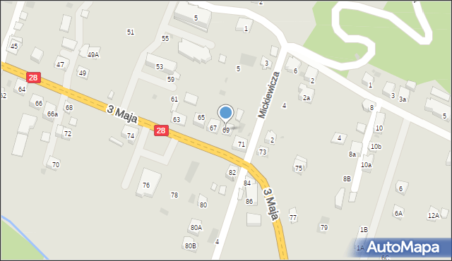 Maków Podhalański, 3 Maja, 69, mapa Maków Podhalański