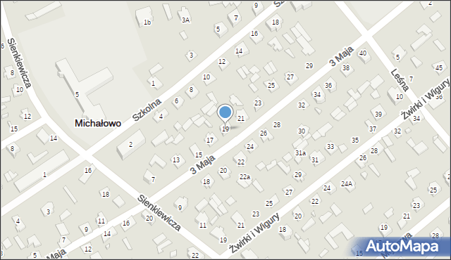 Michałowo, 3 Maja, 19, mapa Michałowo