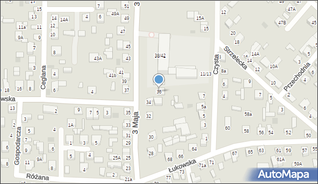 Międzyrzec Podlaski, 3 Maja, 36, mapa Międzyrzec Podlaski