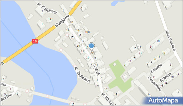 Mikołajki, 3 Maja, 10, mapa Mikołajki