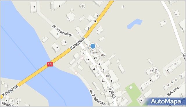 Mikołajki, 3 Maja, 18, mapa Mikołajki