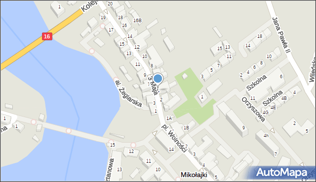 Mikołajki, 3 Maja, 4, mapa Mikołajki