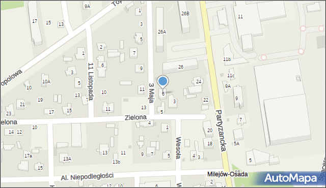 Milejów-Osada, 3 Maja, 6, mapa Milejów-Osada