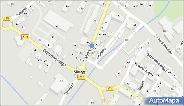 Morąg, 3 Maja, 1B, mapa Morąg