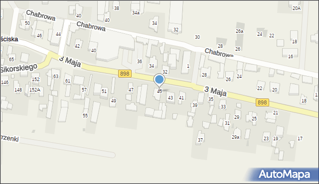 Mościska, 3 Maja, 45, mapa Mościska