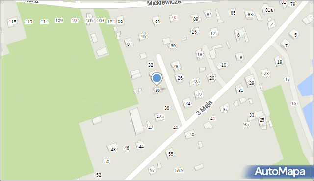 Mrozy, 3 Maja, 36, mapa Mrozy