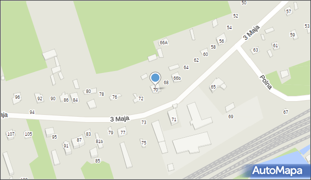 Mrozy, 3 Maja, 70, mapa Mrozy