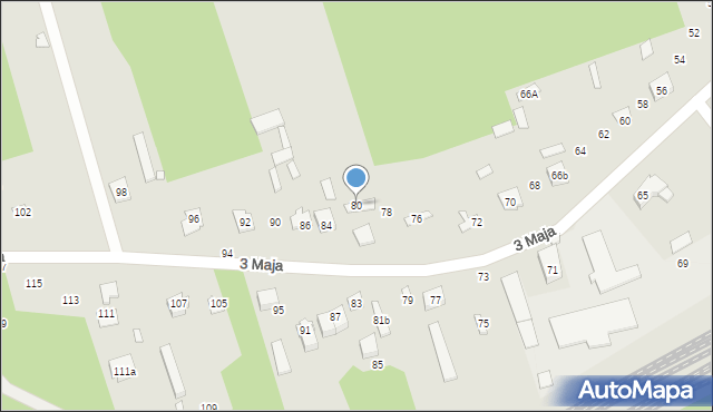 Mrozy, 3 Maja, 80, mapa Mrozy