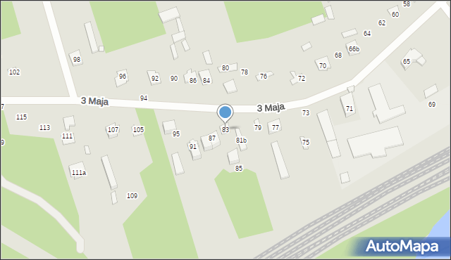 Mrozy, 3 Maja, 83, mapa Mrozy