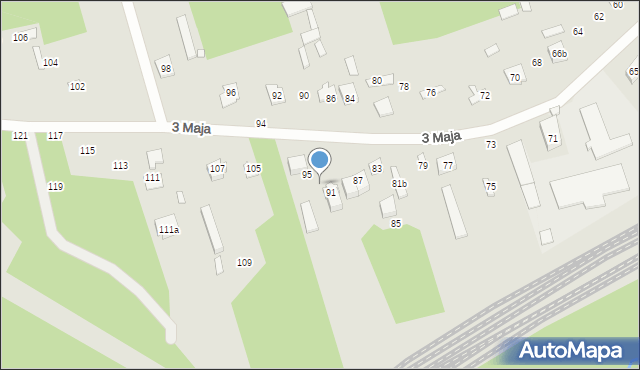 Mrozy, 3 Maja, 93, mapa Mrozy