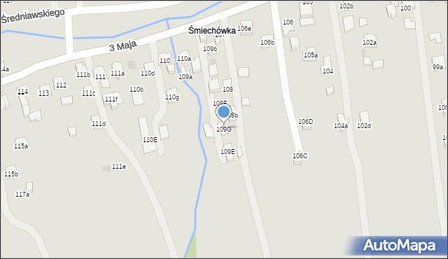 Myślenice, 3 Maja, 109G, mapa Myślenice
