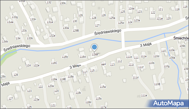 Myślenice, 3 Maja, 114a, mapa Myślenice
