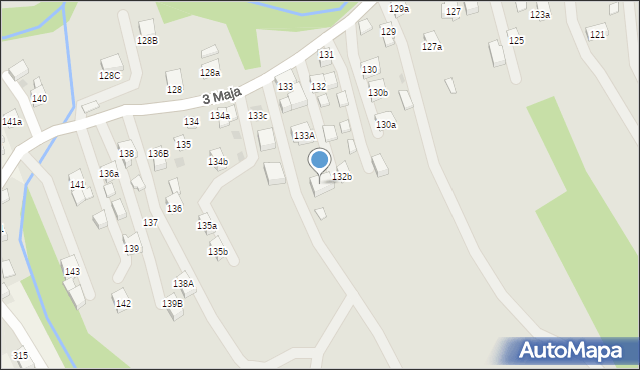 Myślenice, 3 Maja, 133d, mapa Myślenice