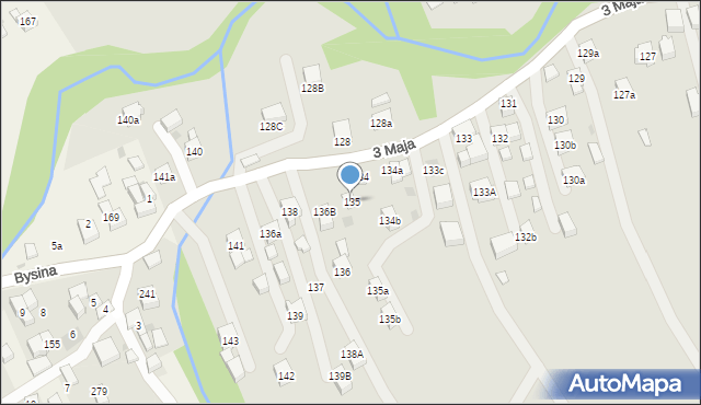 Myślenice, 3 Maja, 135, mapa Myślenice