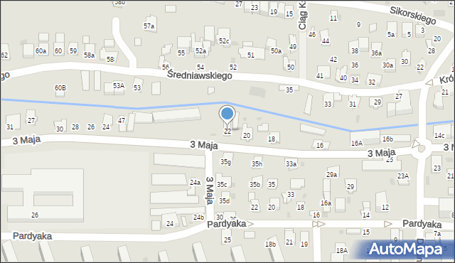 Myślenice, 3 Maja, 22, mapa Myślenice