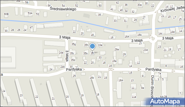 Myślenice, 3 Maja, 35, mapa Myślenice