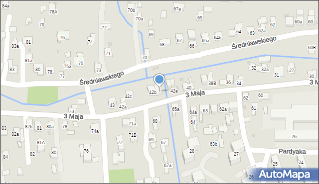 Myślenice, 3 Maja, 42d, mapa Myślenice